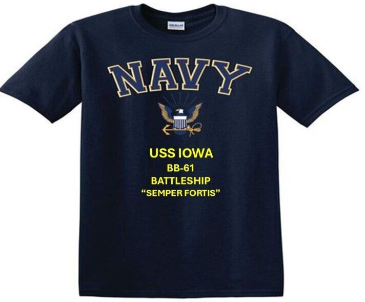 USS IOWA BB-61* BATTLESHIP *EAGLE SHIRT. NAVY OFFICIALLY LICENSED