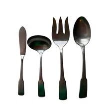 Vintage 1847 Roger Bros 4 Piece Flatware Silver Tone Stainless Serving Set Minim