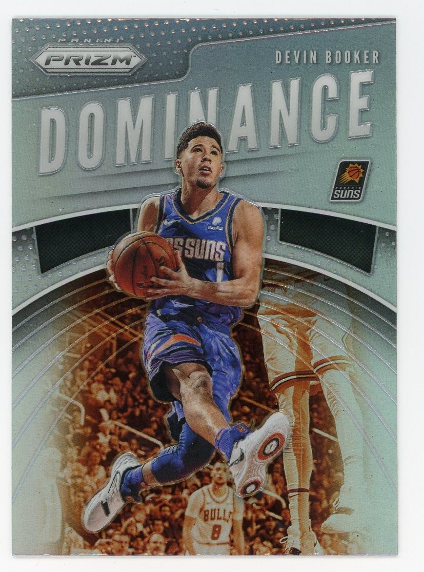 Devin Booker 2019-20 Panini Prizm Dominance Insert Silver Prizm SP #8 Suns