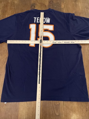 Denver Broncos Shirt Adult 2XL Blue Tee Reebok Tim Tebow #15 NFL cotton Mens - Picture 5 of 8