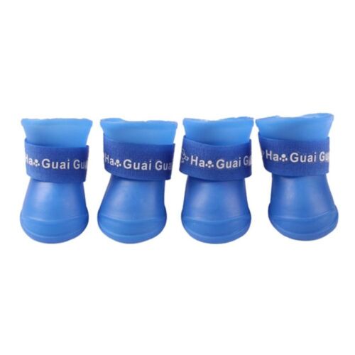 Pet Waterproof Rain Shoes Anti-Slip Rubber Boot For Dog Cat Rain Shoes Socks New - Picture 5 of 18