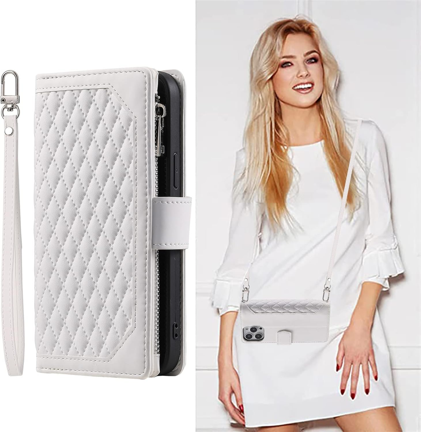 Crossbody Wallet Case for Apple Iphone 11 Leather Phone Case with Card Holder Ki