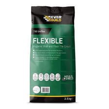 8 X Everbuild 730 Uniflex Hygienic Tile Grout White 2.5kg