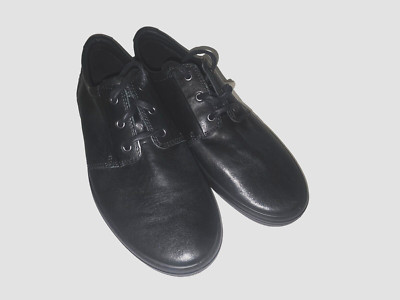 Ecco Men s Shoes Sneaker Black Soft 7 Leather   Extra  Width Sz 45 /11