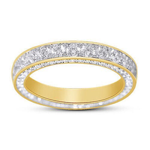 Simulated Diamond Engagement Ring in 14K Gold Plated Sterling Silver
