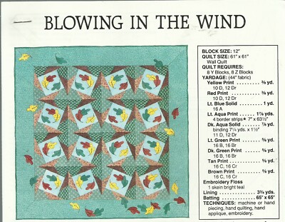 A0416  BLOWING IN THE WIND QUILT PATTERN/INSTRUCTIONS