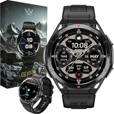 Military GPS Smart Watch: 1.43" AMOLED - Always On Display - Built-In GPS