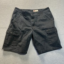Wrangler Relaxed Fit Cargo Shorts Mens Size 34 Black Utility Outdoor Casual