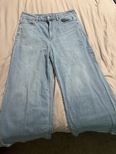 American Eagle Outfitters Curvy Super High Rise Baggy Wide-Leg Jeans 12 short
