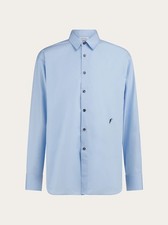 FERRAGAMO MEN'S LIGHT BLUE COTTON SHIRT MSRP 680