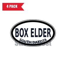 South Dakota Box Elder Oval Sticker 4 Pack 3x2 Inch