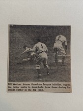 Billy Werber Boston Red Sox Base Stealer 1958 Sporting News Baseball 4X4 Panel
