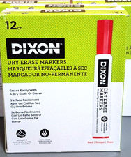 Dixon Dry Erase Markers, Wedge Tip, Red, 12-Pack X92101 (Qty 4 Boxes) 48 Markers