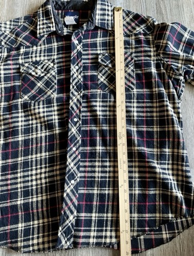 Wrangler Pearl Snap schwarz rot kariert Freizeit Langarm Flanell Hemd Gr. XXL - Bild 6 von 8