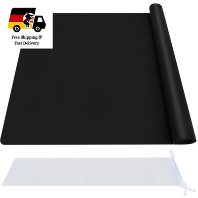 Silikonmatte Groß 71x51 cm Schwarz Bastelunterlage für Kinder Malen Gießen