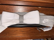 Fabrycznie nowa niemowlę szaro-biała kokarda Nike na głowę dla dziewczynek