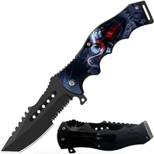 8.5" Tactical Venom Spring Assisted Open Pocket Knife Cleaver Blade