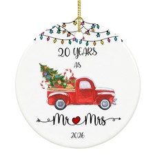 20 Year Anniversary Ornament 2026, 20th Anniversary Mr and Mrs Gifts for Coup...