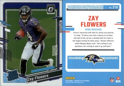 Zay Flowers  Rookie  Lot of 5 Football Cards Baltimore Ravens  NFL-F331
