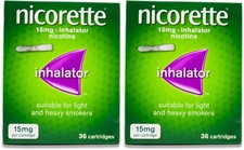 Nicorette Inhalator 15mg 36 Cartridges X 2