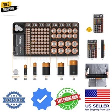 Battery Organizer Storage Case with No Lid Snap, Portable Battery Tester, Jus...