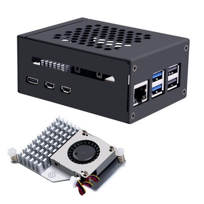 Raspberry Pi 5 Gehäuse mit Official Active Cooler, Support PCIe M.2 NVMe SSD