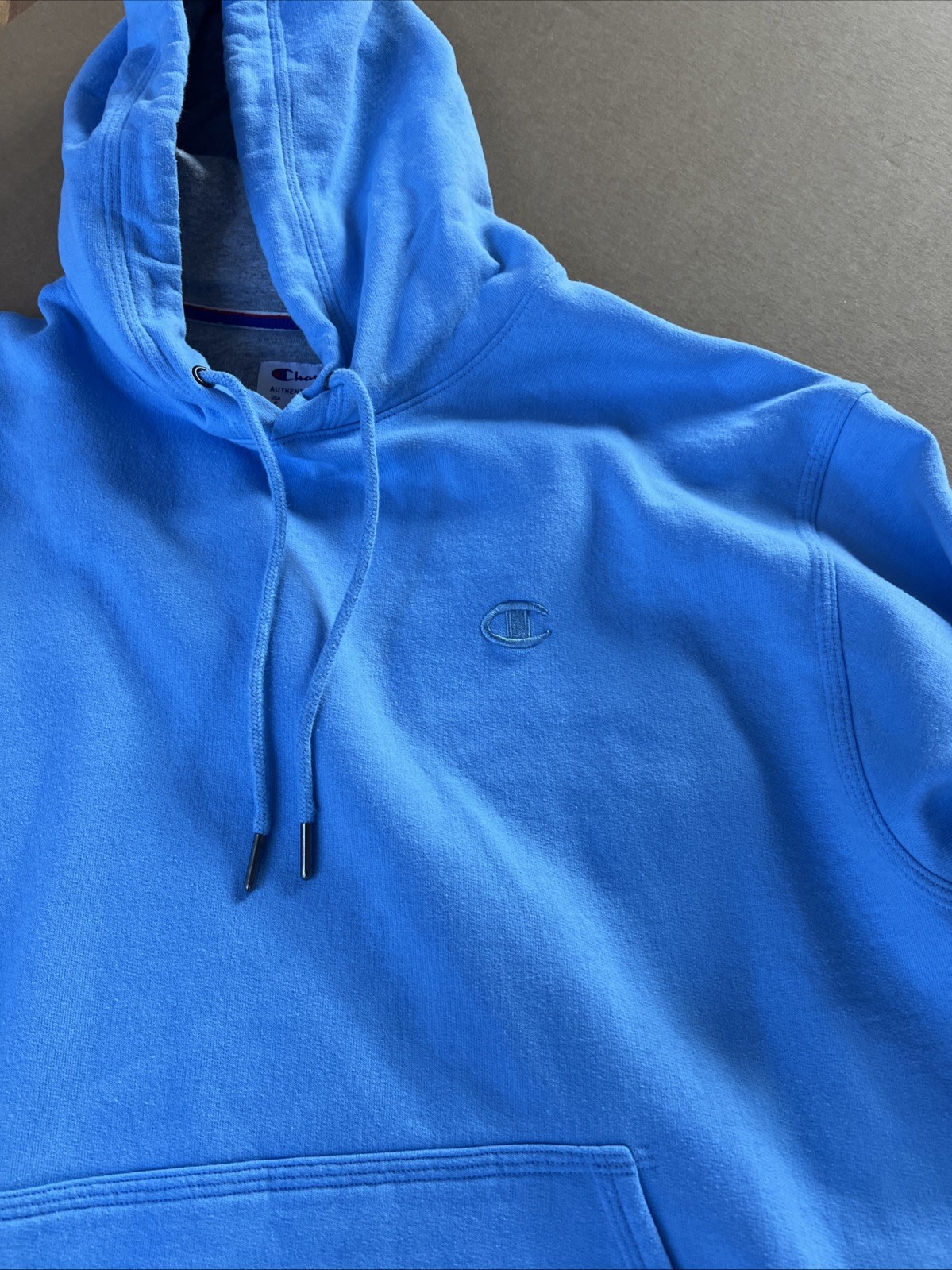 Champion Eco Solid Blue Basic Pullover Hoodie Men… - image 2