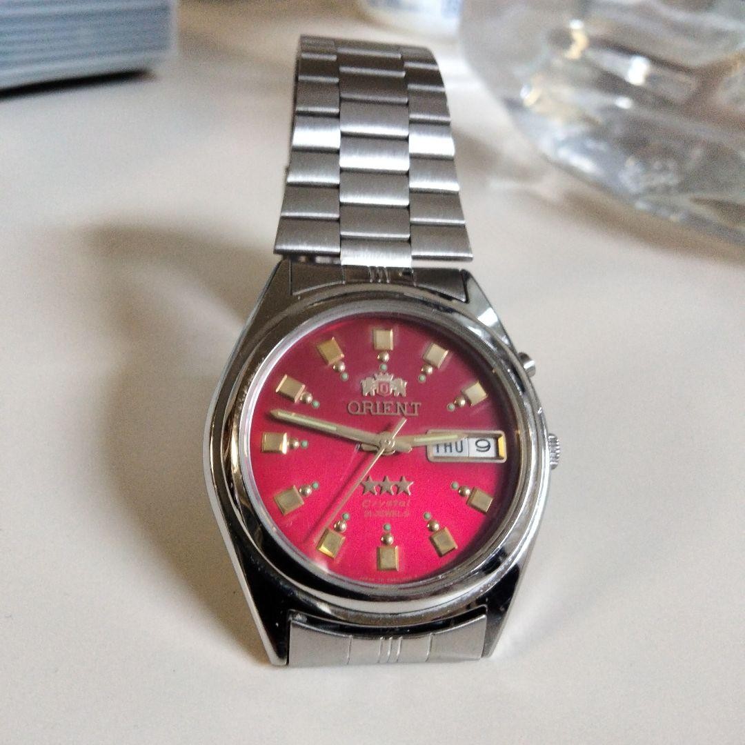 Orient Automatic Watch Red Dial Stainless Steel B… - image 1