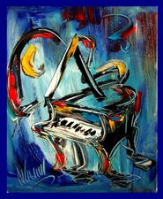 GRAND PIANO  ART  CANVAS PRINT stretched fine art