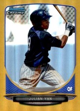 2013 Bowman Chrome Rockies Julian Yan #216 Mini Gold Refractor /50 (RC)