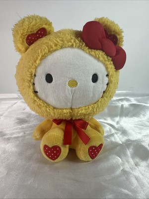 Sanrio Hello Kitty Yellow Bear Suit Costume w/ Hearts 7  Plush 