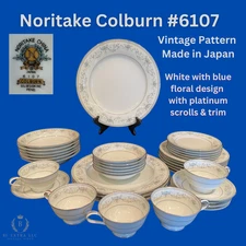 Noritake China Colburn #6107 Blue Floral with Platinum trim, "Select Dish"