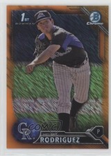 2016 Bowman Chrome Prospects Orange Shimmer Refractor Helmis Rodriguez 0c2