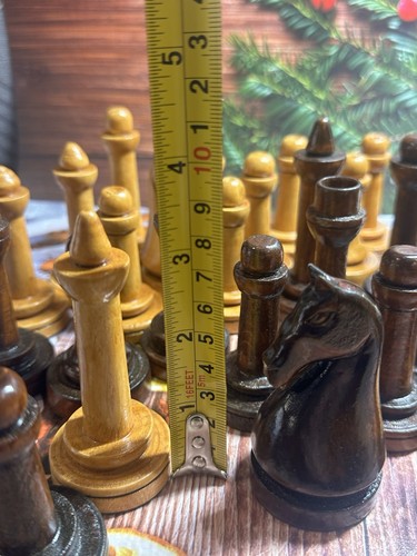 Soviet antique chess Wooden tournament figures USSR Homemade Big Chess - Picture 12 of 17