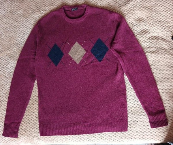 Men Gerry Weber Sweater Burgundy Wool 40 /L / 48