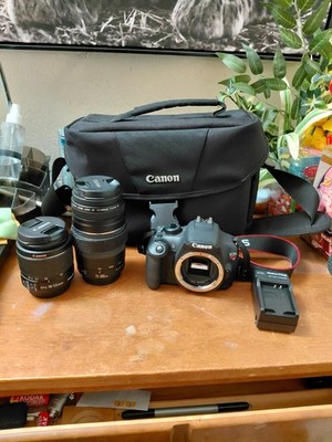 Canon EOS Rebel T5 Digital SLR Camera Black W/2 Lenses and Accessories Bundle