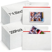 200 Pack Trading Card mailing Envelopes, 7" x 4.35" Self-Adhesive Rigid Cardb...