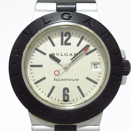 Auth BVLGARI Aluminum AL38A L16835 Black Men's Wrist Watch