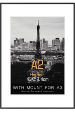 A2 Picture Frame Aluminum Acrylic in Black 16.5 x 23 inch, with Clear Plexiglass