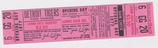 4/7/77 1977 Royals at Tigers Opening Day Full ticket Amos Otis 4 hits Kemp debut