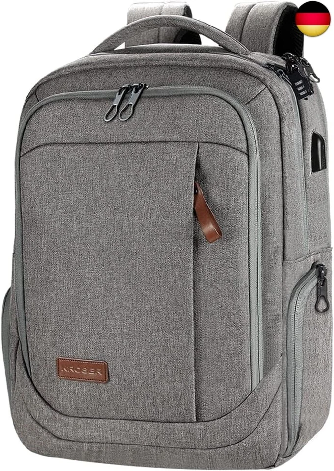 KROSER Laptop Rucksack Schulrucksack 17,3 Zoll Reiserucksack Handgepäck