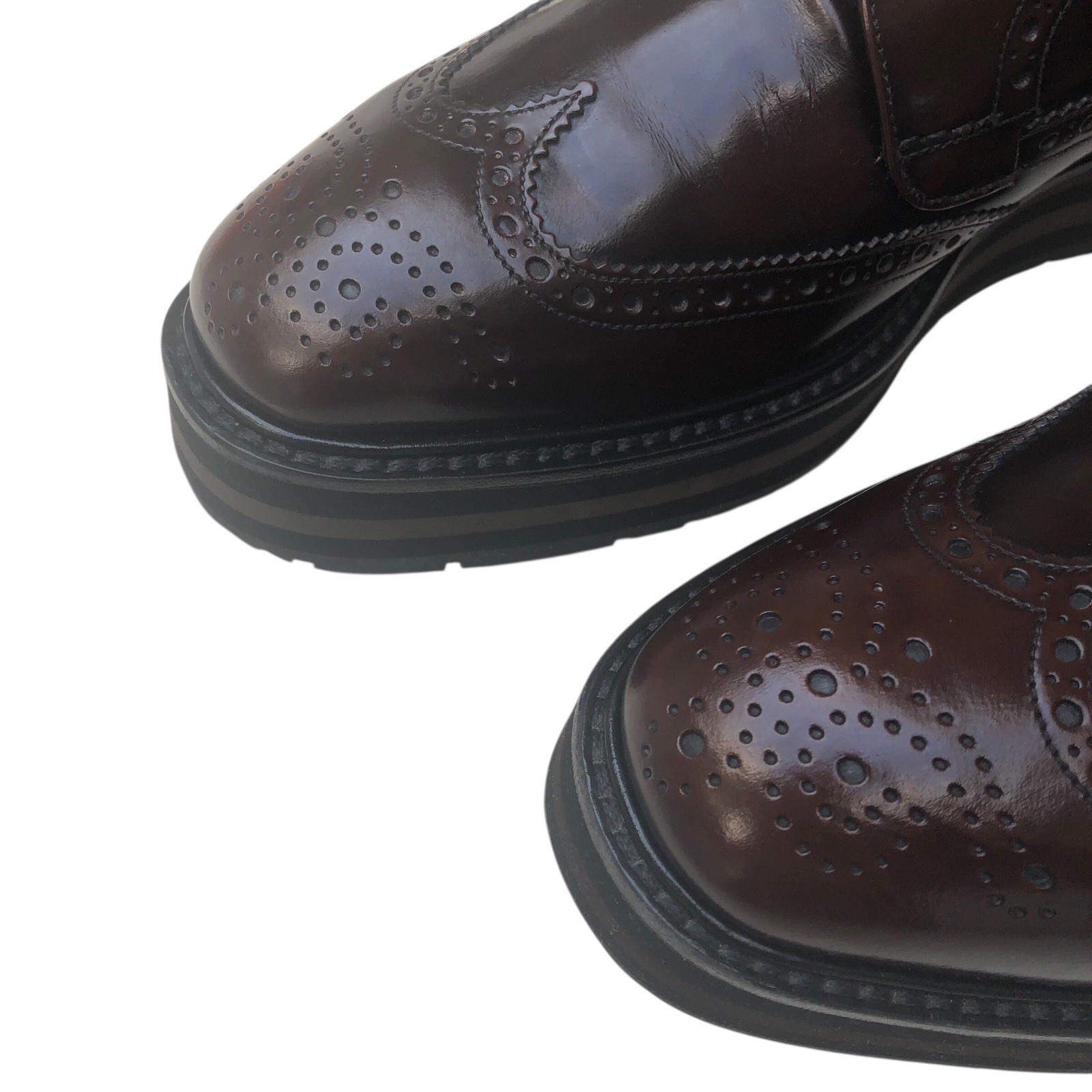PRADA PLATFORM BROGUE - Limited Edition Oxford Authentic Oxblood Leather 8.5 VTG image 6