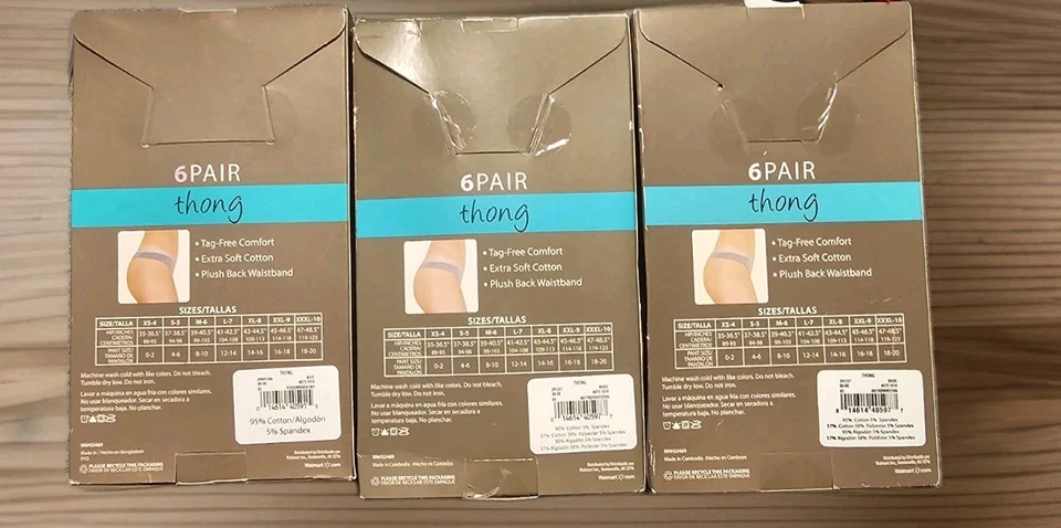 Secret Treasures 3 Paquetes Tanga Algodón Elástico Bragas L/7 Envío Gratis Foto 2 de 2