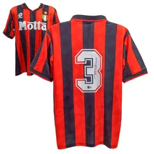 Paolo Maldini Signed Vintage AC Milan Home Soccer Jersey #3 with Beckett Witness