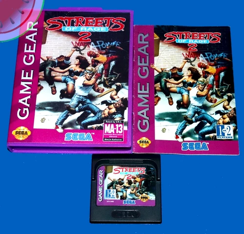 TESTED Sega Game Gear STREETS OF RAGE 2 with Manual Completed in Hangtab Box CIB