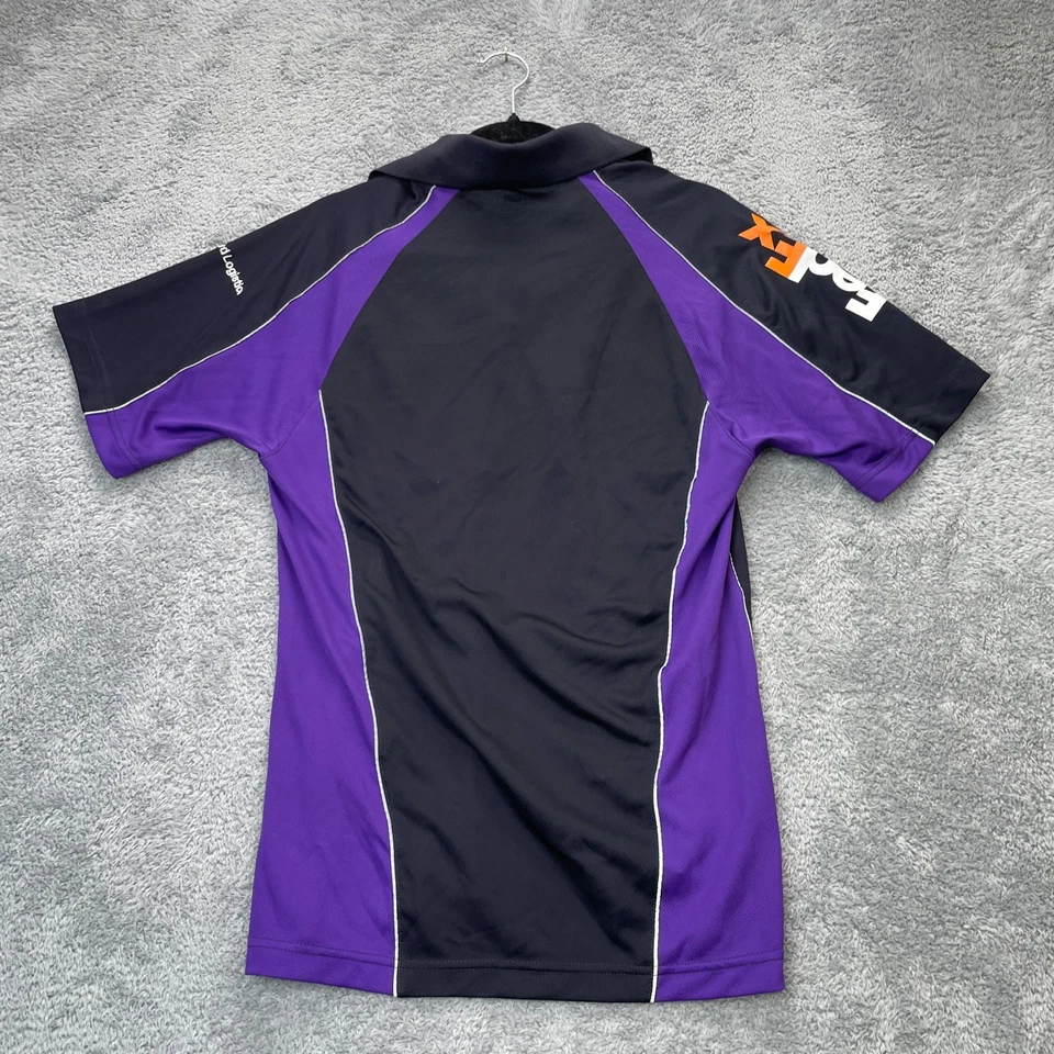 Fedex Shirt Mens Small Black Purple Polo Logo Short Sleeve Performance - Image 2 of 4