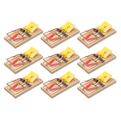 Wide Plastic Pedal Snap Rat Traps - 9 Pack, Eco-Friendly FSC Wood, Humane Design