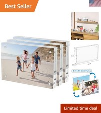 20 Thicker 4x6 Acrylic Picture Frames - 3 Pack Double-Sided Display
