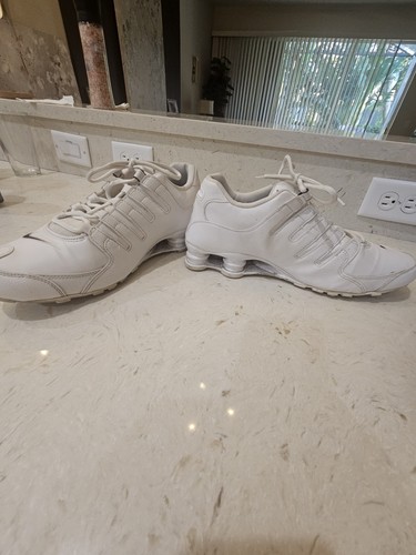 Nike Shox NZ SL Triple White Black Leather Mens Size 11.5 - Picture 9 of 10