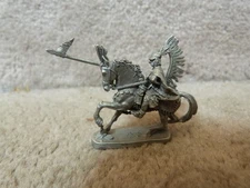 VINTAGE Unpainted Ral Partha D&D Pewter Figure Knight Horse PP660 2 1/8"